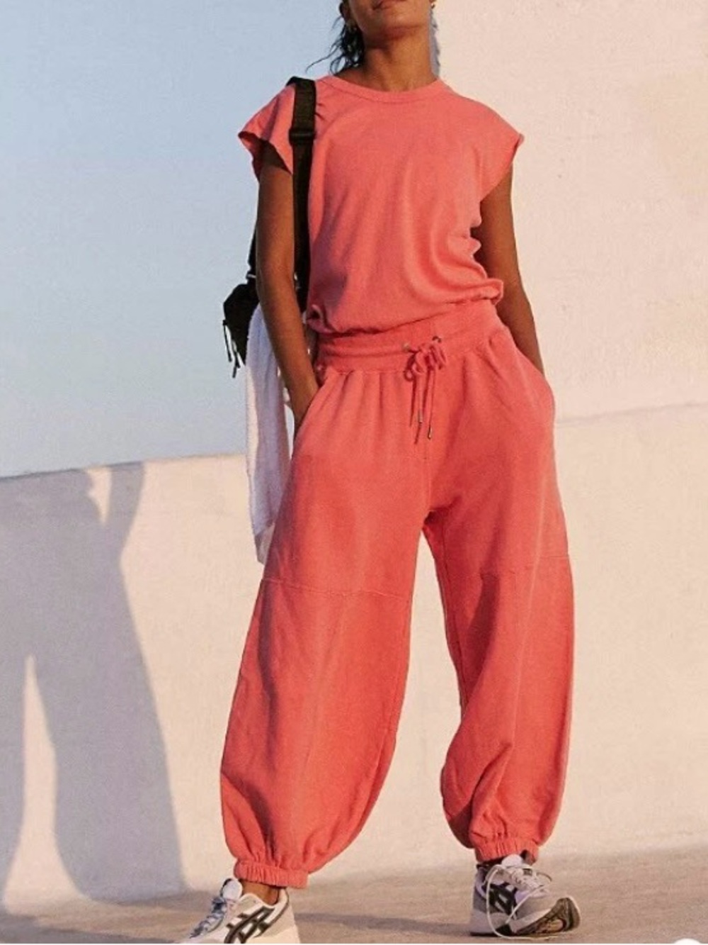 Free People Throw and Go Onesie Romper, Pink, Size Small